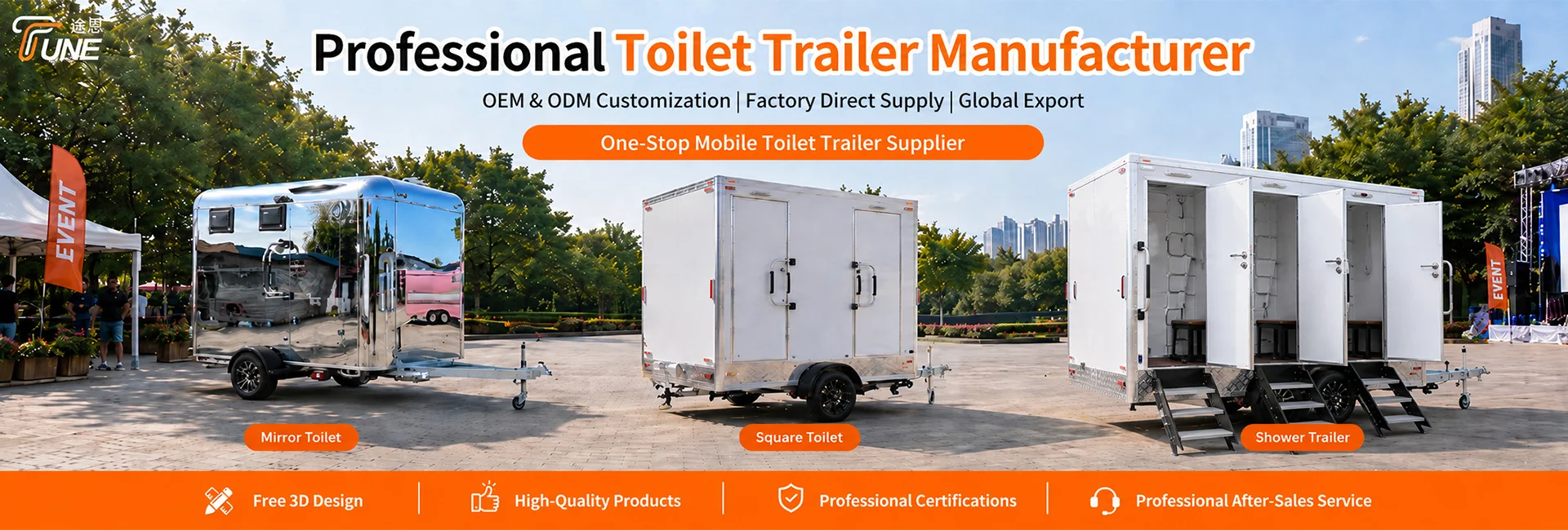 Lyxig tillverkare av mobil toalettsläp i Kina - TUNE Lyxig tillverkare av mobil toalettsläp i Kina - TUNE