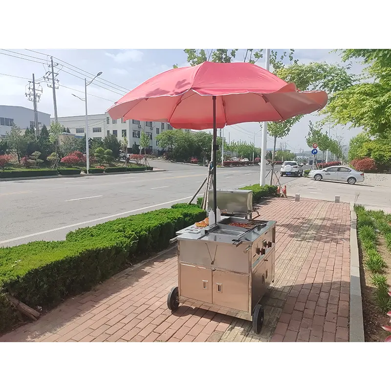 Hot Dog Paraply Push Cart